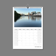 A4 Wall Calendar: Marvellous Melbourne featuring a mirror like river and gentle reflections of buildings in soft light