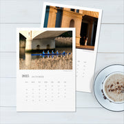 A5 Cards Calendar: Moments of Melbourne displaying two sample cards on a flatlay