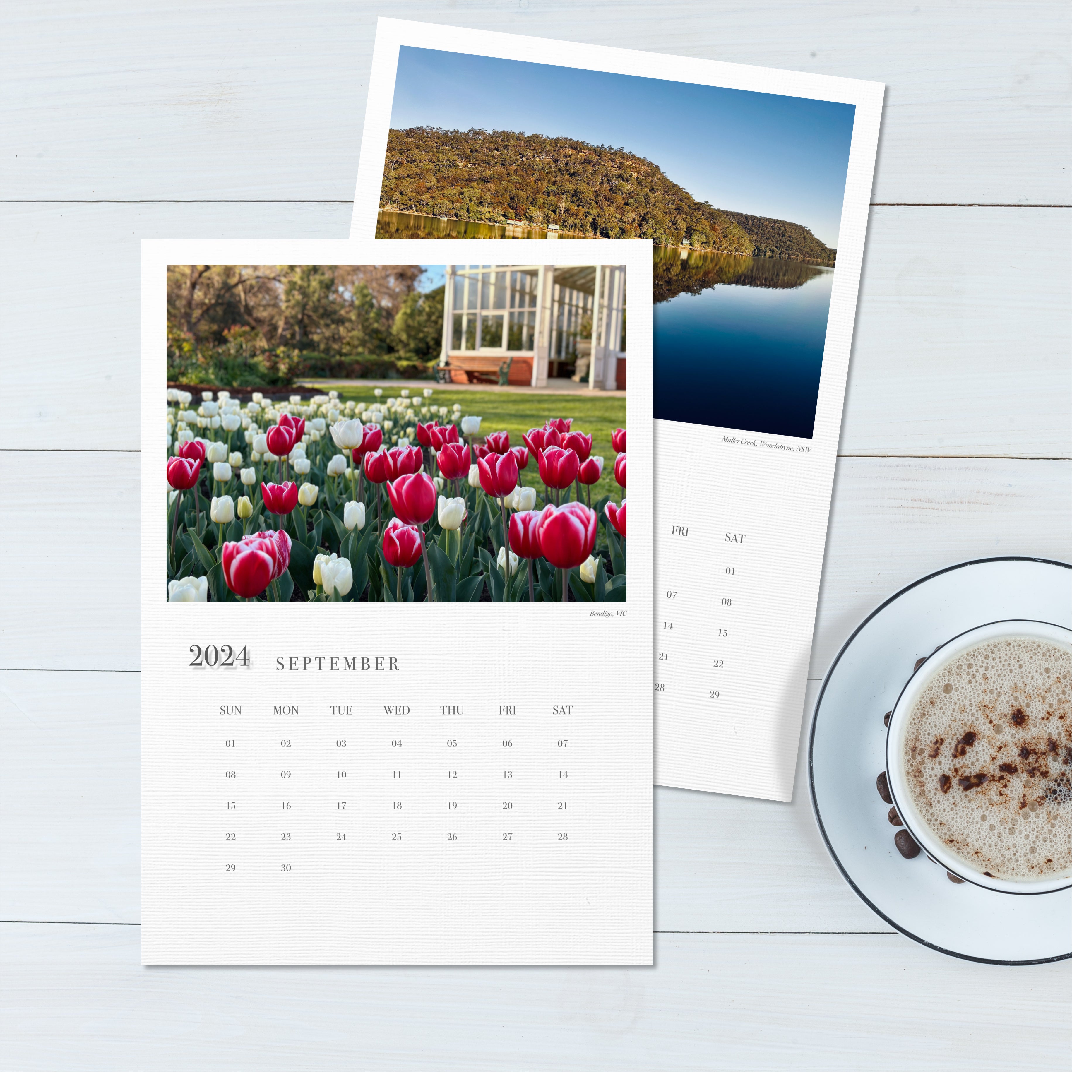 A5 Cards Calendar Impressions featuring two sample cards with vibrant colour images