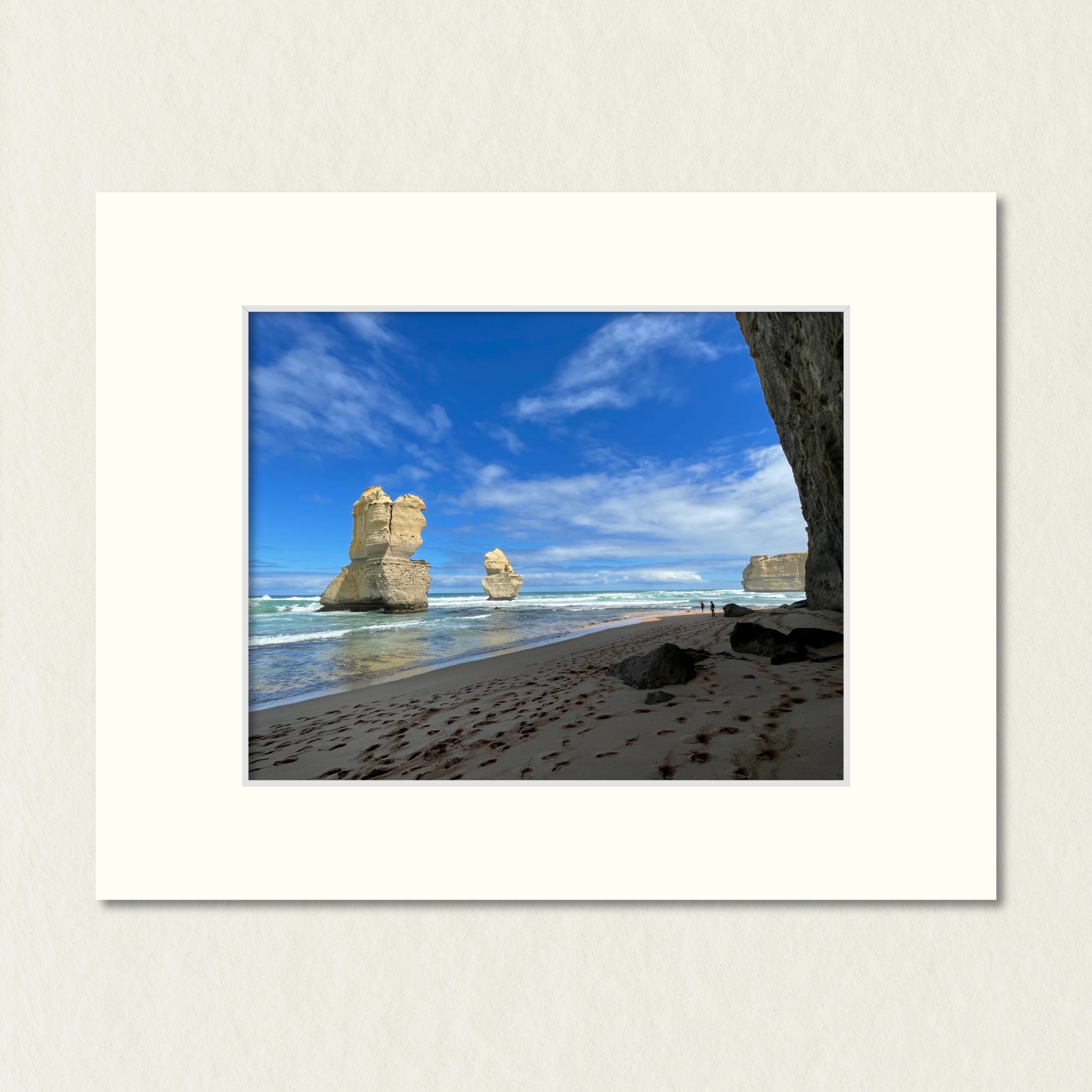 Ready to Frame Print: Gibson Steps - a frame mount containing a photo of lofty rock formations jutting out of the ocean