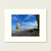 Ready to Frame Print: Gibson Steps - a frame mount containing a photo of lofty rock formations jutting out of the ocean