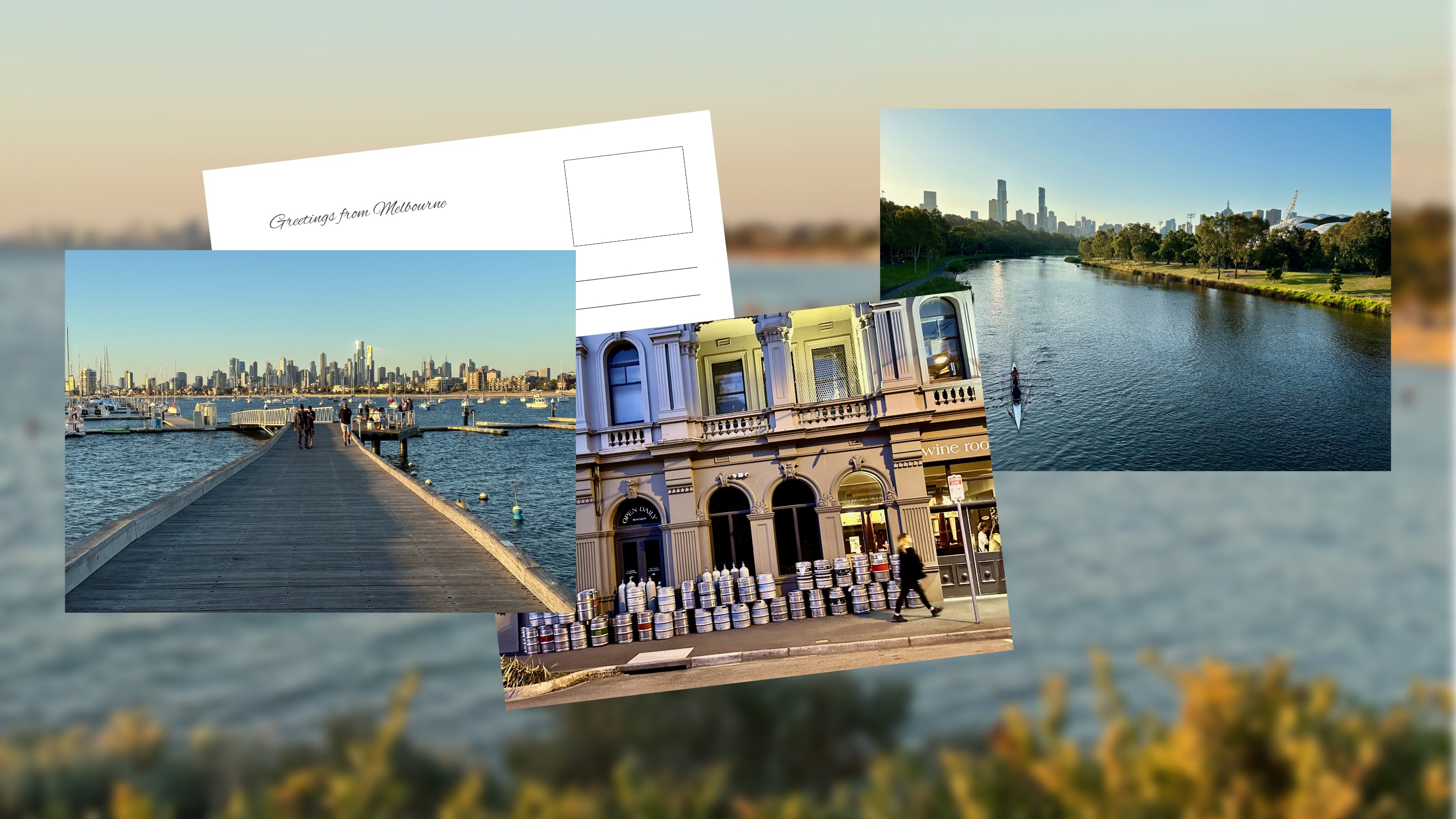 Display of 3 colour rich photo postcards featured in a ‘Greetings from Melbourne’ theme_desktop